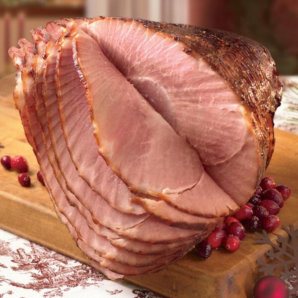 Sliced Ham on a cutting board